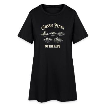 Montagnes anciennes des Sommets des Alpes - Robe T-shirt Femme - noir - Devant