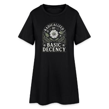 Radicalized by Basic Decency Vintage Floral Design - Women’s T-Shirt Dress - black - Front