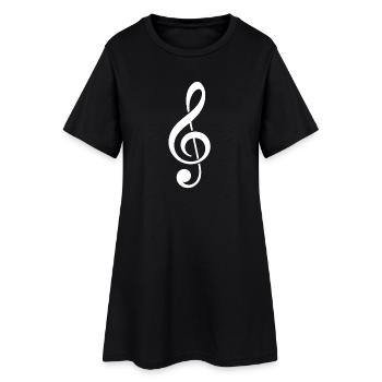 Musique style Clef Icon Love - Robe T-shirt Femme - noir - Devant