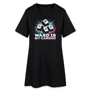 Clavier de jeu drôle WASD Mon Cardio Gamer - Robe T-shirt Femme - noir - Devant