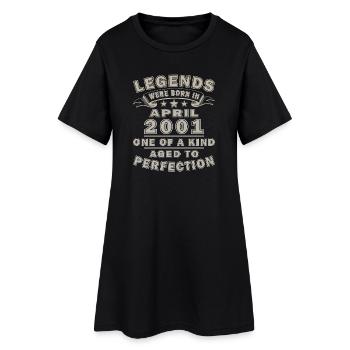 Légendes nées en avril 2001 — Uniques en leur genre - Robe T-shirt Femme - noir - Devant