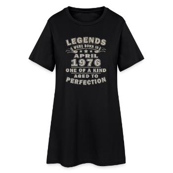 Cadeau d’anniversaire avril 1976 - Robe T-shirt Femme - noir - Devant