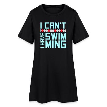 Je ne peux pas, j’ai une excuse de nageur drôle - Robe T-shirt Femme - noir - Devant