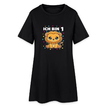 Ich bin 1 - Süßes Löwe zum 1. Geburtstag - Frauen T-Shirt-Kleid - Schwarz - Vorne