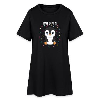Ich bin 1 - Süßes Pinguin zum 1. Geburtstag - Frauen T-Shirt-Kleid - Schwarz - Vorne
