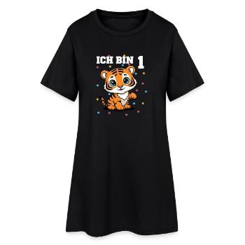 Ich bin 1 - Süßes Tiger zum 1. Geburtstag - Frauen T-Shirt-Kleid - Schwarz - Vorne