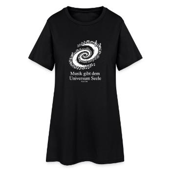 Musik gibt dem Universum Seele Noten Milchstraße - Frauen T-Shirt-Kleid - Schwarz - Vorne