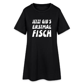 Fisch - Frauen T-Shirt-Kleid - Schwarz - Vorne