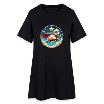 Superhéros mouton Héros laine de mouton - Robe T-shirt Femme - noir - Devant
