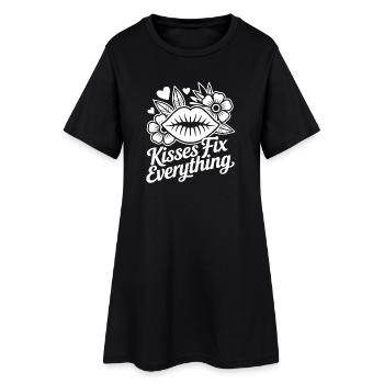 Kisses heal everything - Women’s T-Shirt Dress - black - Front