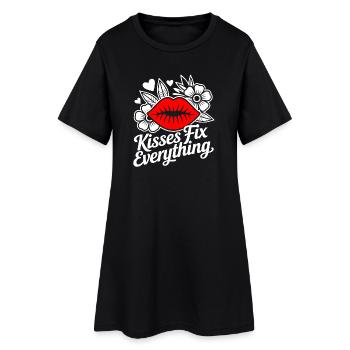 Kisses heal everything - Women’s T-Shirt Dress - black - Front