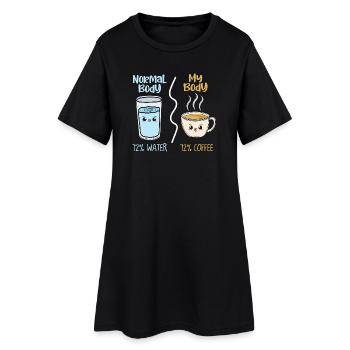 Café vs eau 72 % - Robe T-shirt Femme - noir - Devant