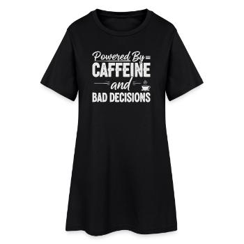 Alimentation par la caféine, maman, maman - Robe T-shirt Femme - noir - Devant