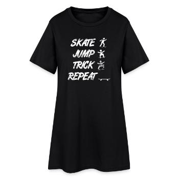 Skate Jump Trick Repetition - Women’s T-Shirt Dress - black - Front