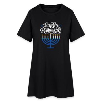 Joyeux Menorah de Hanoucca - Robe T-shirt Femme - noir - Devant