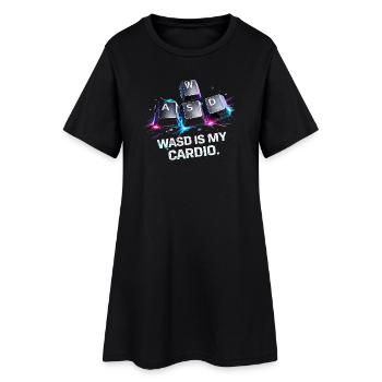 Clavier de jeu drôle WASD Mon Cardio Gamer - Robe T-shirt Femme - noir - Devant