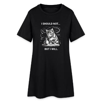 Propriétaires de chats Humour Logique des chats Chats drôles - Robe T-shirt Femme - noir - Devant