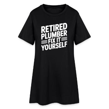 Pensionierter Klempner reparieren Sie es selbst - Frauen T-Shirt-Kleid - Schwarz - Vorne