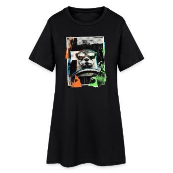 loutre drôle - Robe T-shirt Femme - noir - Devant
