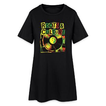 Roots And Culture Reggae - Frauen T-Shirt-Kleid - Schwarz - Vorne