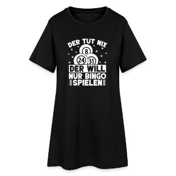 Bingo Player Der Tut Nix Will Nur Bingo - Frauen T-Shirt-Kleid - Schwarz - Vorne