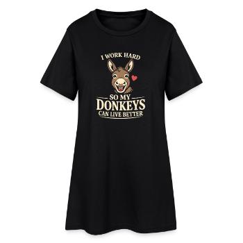 Amant des ânes Âne Animal drôle d’âne - Robe T-shirt Femme - noir - Devant