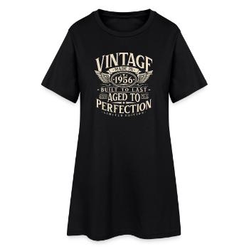 Vintage 1956 Jahrgang Geburtstag Retro Geschenk  - Frauen T-Shirt-Kleid - Schwarz - Vorne
