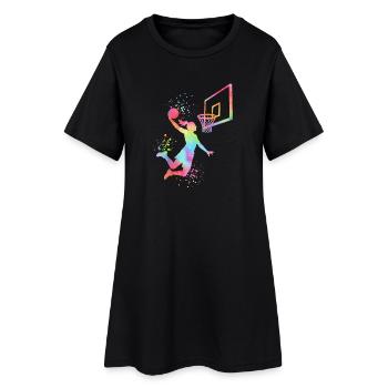 Basket-ball féminin - Robe T-shirt Femme - noir - Devant