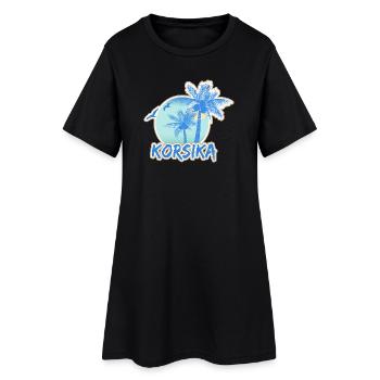 Plage de Corse - Robe T-shirt Femme - noir - Devant