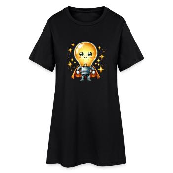 Glühbirne Superheld Helden Lampe - Frauen T-Shirt-Kleid - Schwarz - Vorne