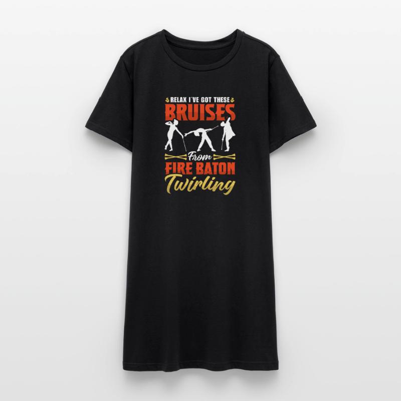 Dancing Vortex Dance School Fire Stick Dancer Women’s T-Shirt Dress