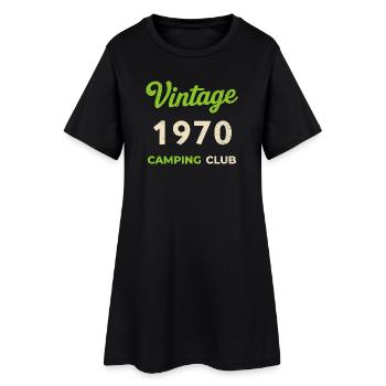 Vintage 1970 – Année de naissance rétro du Camping Club - Robe T-shirt Femme - noir - Devant