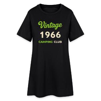 Vintage 1966 – Année de naissance rétro du Camping Club - Robe T-shirt Femme - noir - Devant