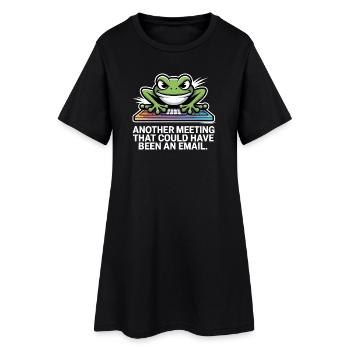 Frog Keyboard Meme – Meeting Instead of Email - Women’s T-Shirt Dress - black - Front