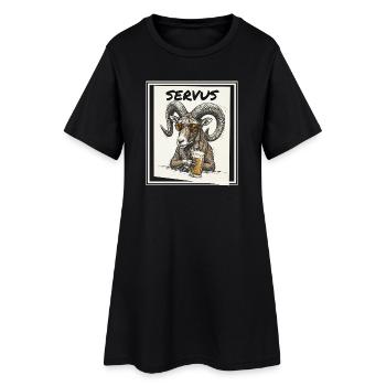 Beer mouflon - Women’s T-Shirt Dress - black - Front