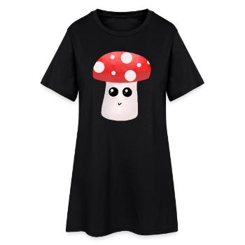 Un copain champignon Kawaii avec des points - Robe T-shirt Femme - noir - Devant