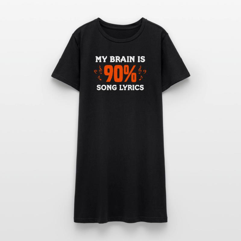 90 % de conception de clés et notes de théorie musicale Robe T-shirt Femme