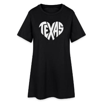 Typographie du cœur du Texas - Robe T-shirt Femme - noir - Devant