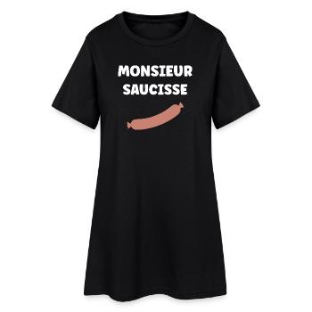 Monsieur Saucisse - Robe T-shirt Femme - noir - Devant
