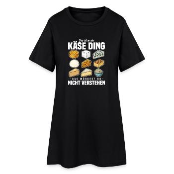 Das ist so ein Käse Ding - Frauen T-Shirt-Kleid - Schwarz - Vorne