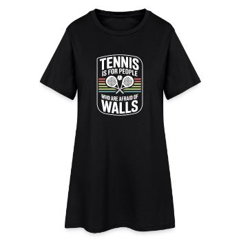 Padel Tennis Is For People Who Are Afraid Of Walls - Frauen T-Shirt-Kleid - Schwarz - Vorne