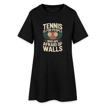 Padel Tennis Is For People Who Are Afraid Of Walls - Frauen T-Shirt-Kleid - Schwarz - Vorne