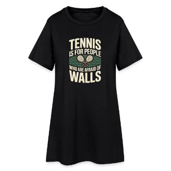 Padel Tennis Is For People Who Are Afraid Of Walls - Frauen T-Shirt-Kleid - Schwarz - Vorne