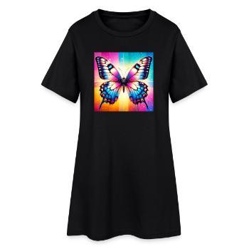 papillon - Robe T-shirt Femme - noir - Devant