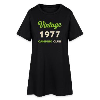 Vintage 1977 – Année de naissance rétro du Camping Club - Robe T-shirt Femme - noir - Devant
