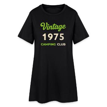 Vintage 1975 – Camping Club Retro Birth Year - Women’s T-Shirt Dress - black - Front