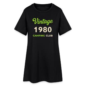Vintage 1980 – Camping Club Retro Birth Year - Women’s T-Shirt Dress - black - Front
