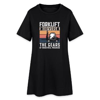 Forklift Driver English Saying Forklift - Women’s T-Shirt Dress - black - Front