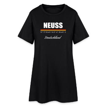 Neuss - Frauen T-Shirt-Kleid - Schwarz - Vorne