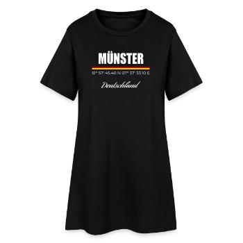 Münster - Frauen T-Shirt-Kleid - Schwarz - Vorne